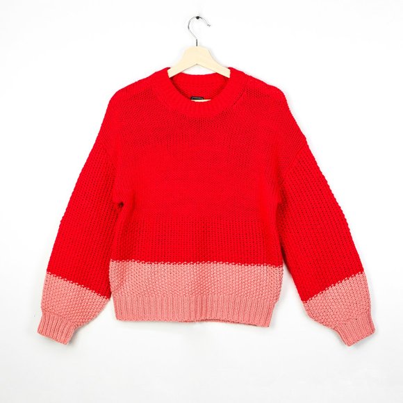 The Gap - Block Knit Red and Pink Sweater - Picture 1 of 4
